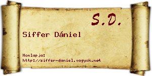 Siffer Dániel névjegykártya